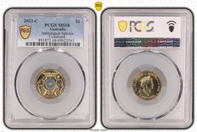 2021-C $2 Ambulance Service Colorized MS68