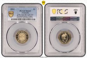 2023 $2 35th Ann $2 Coin Set Remembrance Poppy MS69