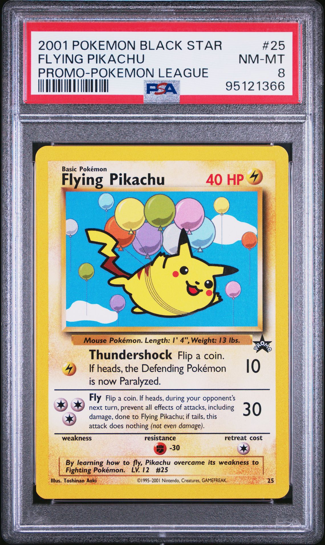 2001 Pokemon #25 Flying Pikachu front