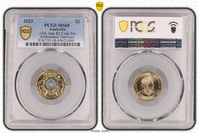 2023 $2 35th Ann $2 Coin Set Colorized Ambulance Services MS68