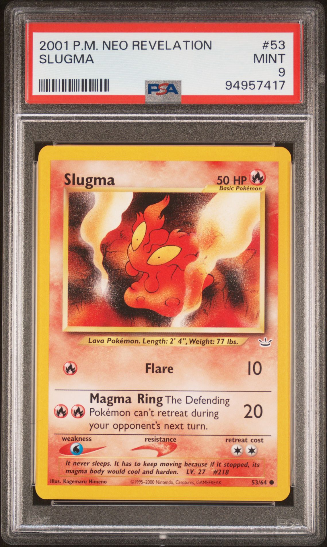 2001 Pokemon POKEMON NEO REVELATION #53 Slugma front