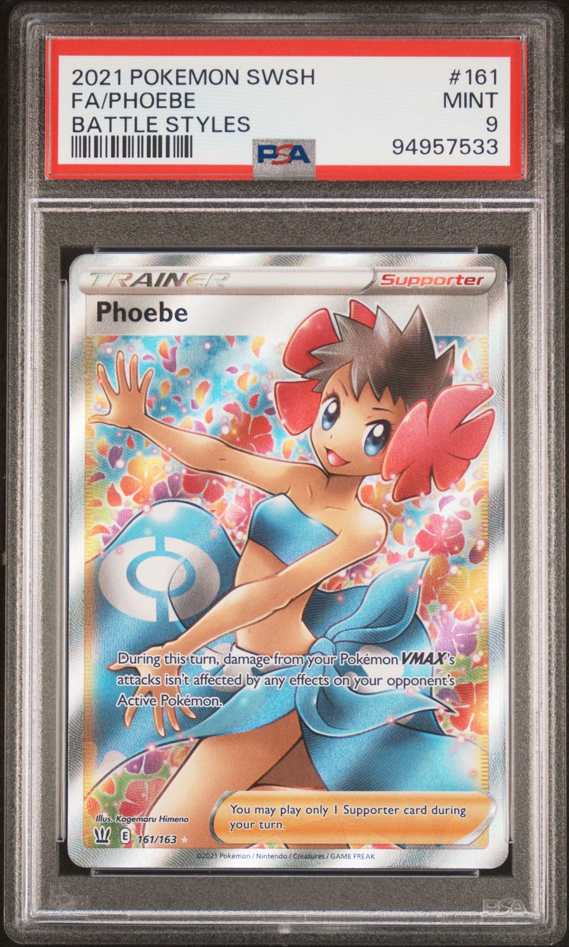 2021 Pokemon POKEMON SWORD & SHIELD BATTLE STYLES Full Art Fa/Phoebe front