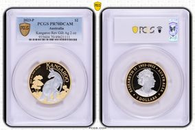 2023-P $2 Kangaroo Rev. Gilt Ag 2oz PR70DCAM