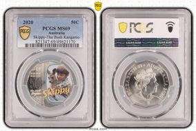 2020 50C Skippy-The Bush Kangaroo Colorized MS69