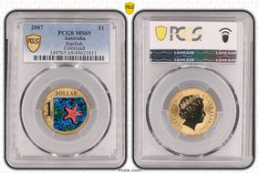 2007 $1 Starfish  Colorized MS69