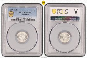 1951(m) 3D KM-44  Ag MS64