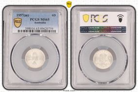 1957(m) 6D KM-58  Ag MS65