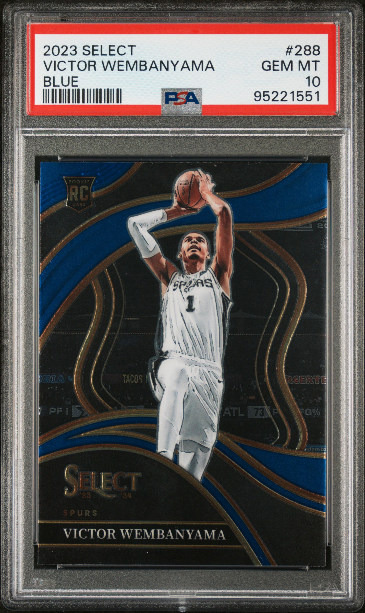 2023 Panini Select Victor Wembanyama #288 (Blue) Gem Mt 10 front