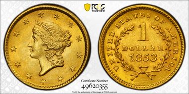 1853 G$1 MS63