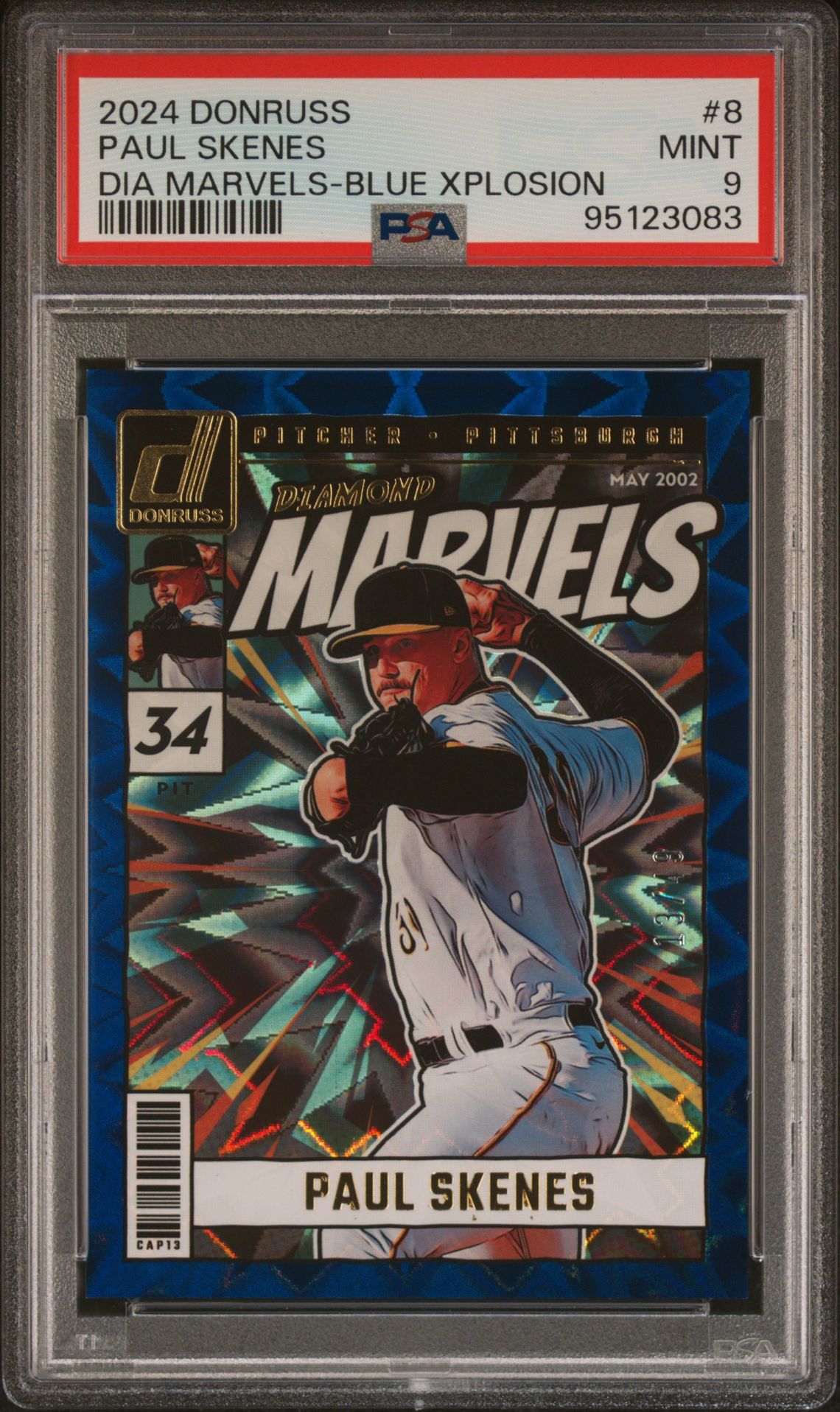 2024 Panini PANINI DONRUSS DIAMOND MARVELS DIA MARVELS-BLUE XPLOSION #8 Paul Skenes front