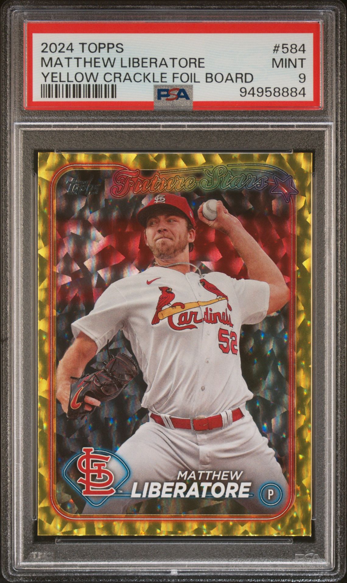 2024 Topps TOPPS YELLOW CRACKLE FOIL BOARD #584 Matthew Liberatore front