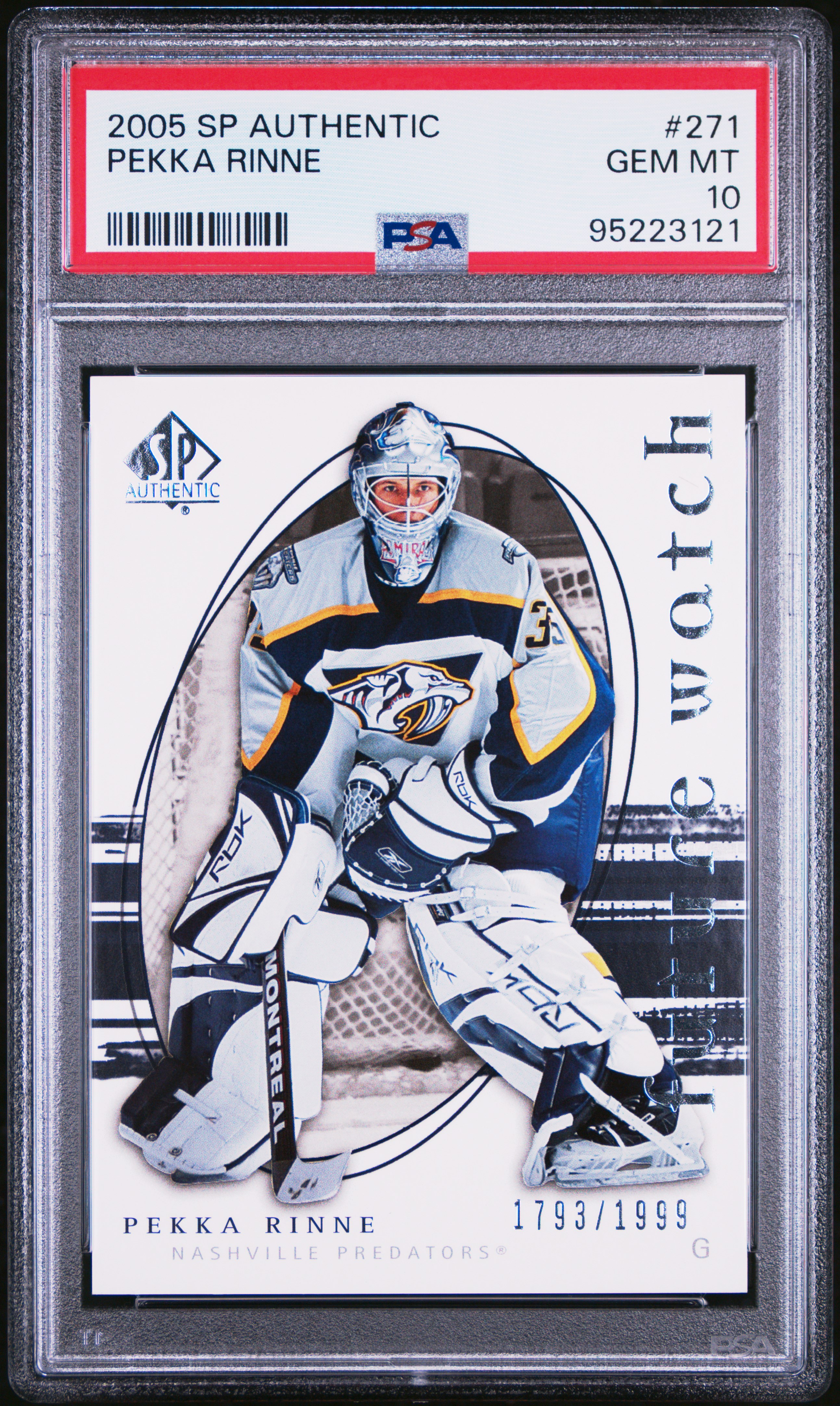 2005 Sp Authentic Pekka Rinne #271 Gem Mt 10 front