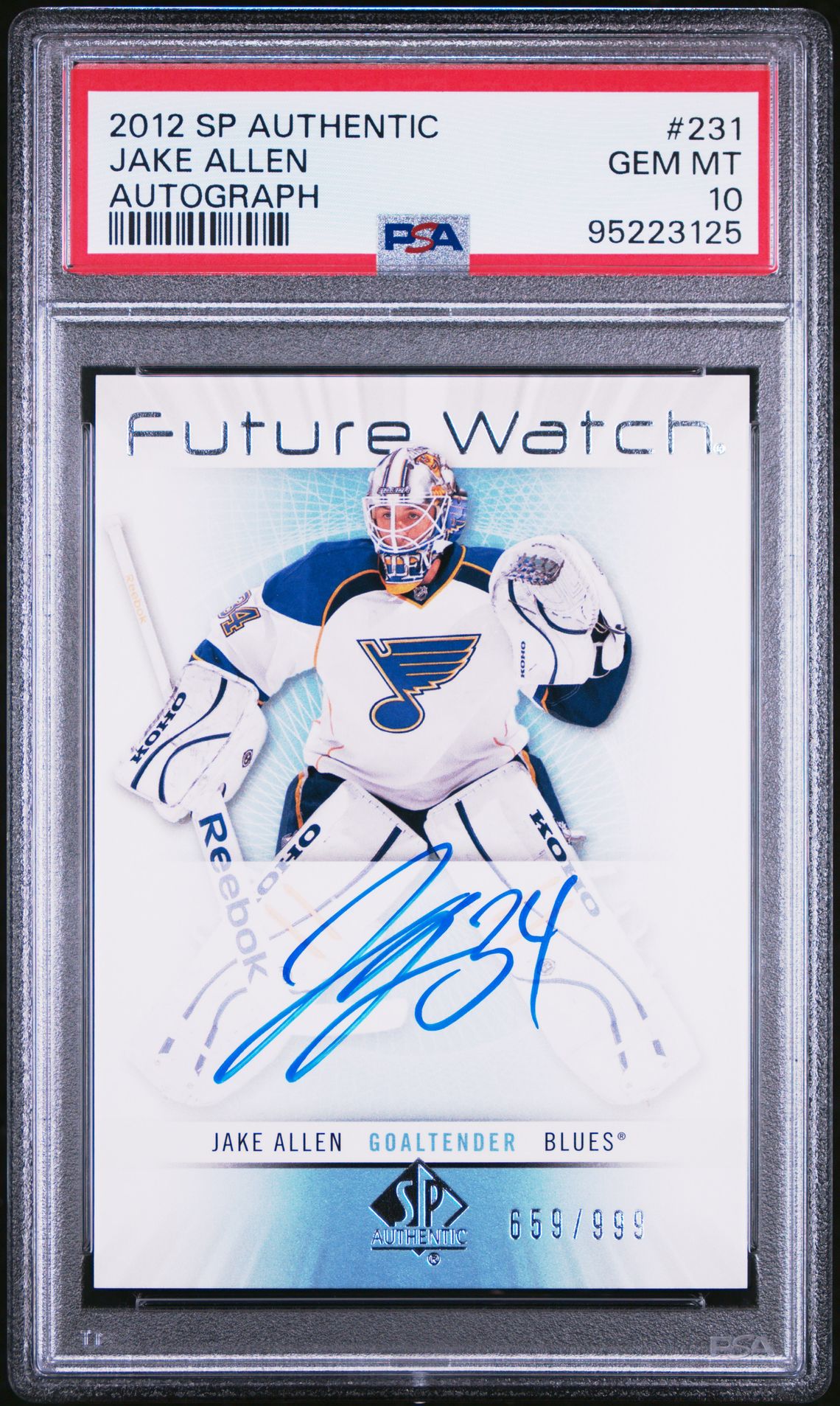 2012 Sp Authentic Jake Allen #231 (Autograph) Gem Mt 10 front