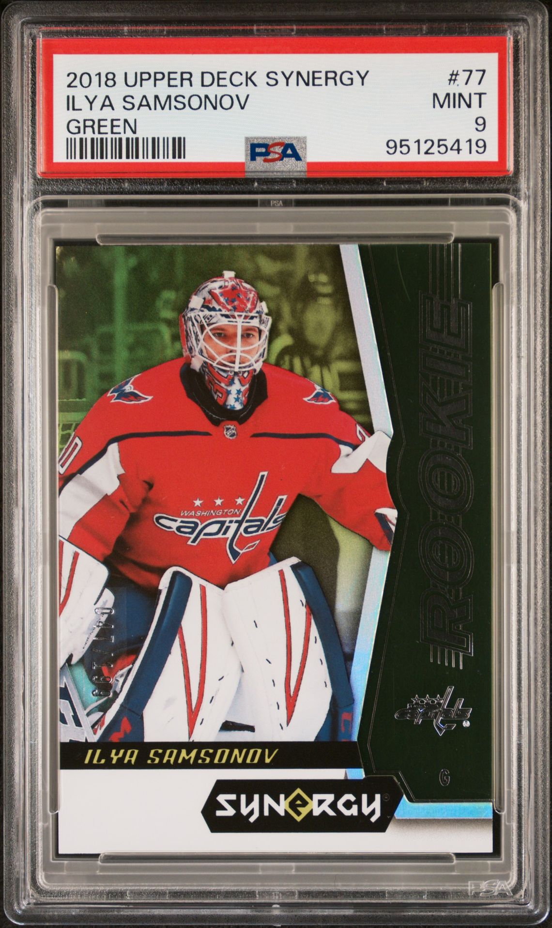 2018 Upper Deck UPPER DECK SYNERGY GREEN #77 Ilya Samsonov front
