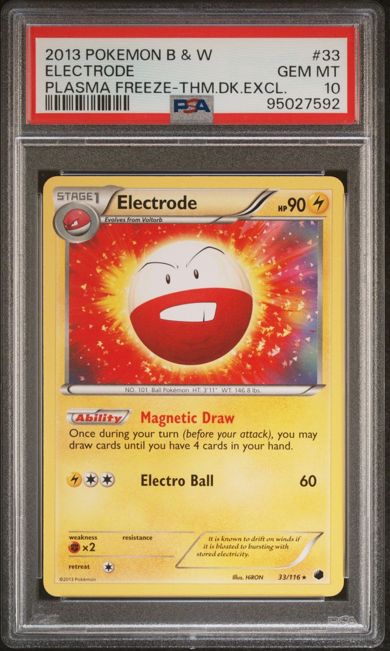 2013 #33 ELECTRODE PSA 10 POKEMON BLACK & WHITE PLASMA FREEZE | THEME DECK EXCLUSIVE