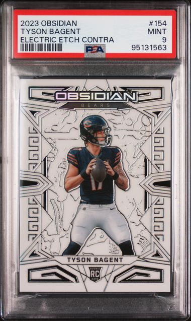 2023 Panini Obsidian Tyson Bagent #154 (Electric Etch Contra) Mint 9 front