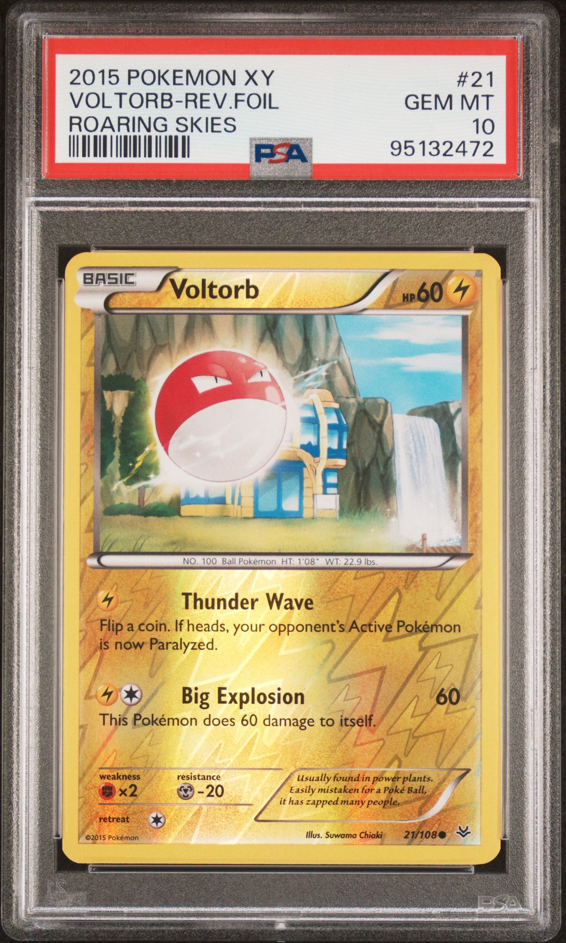 2015 Pokemon XY Roaring Skies #21 Voltorb-Rev.Foil front