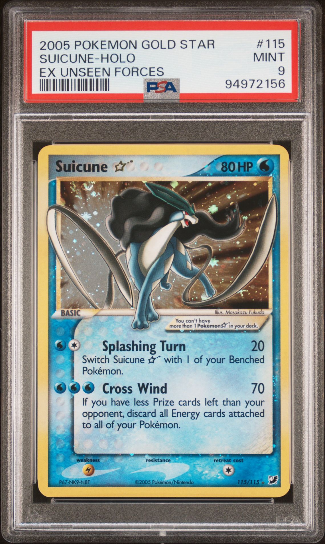 2005 Pokemon POKEMON EX UNSEEN FORCES #115 Suicune-Holo front