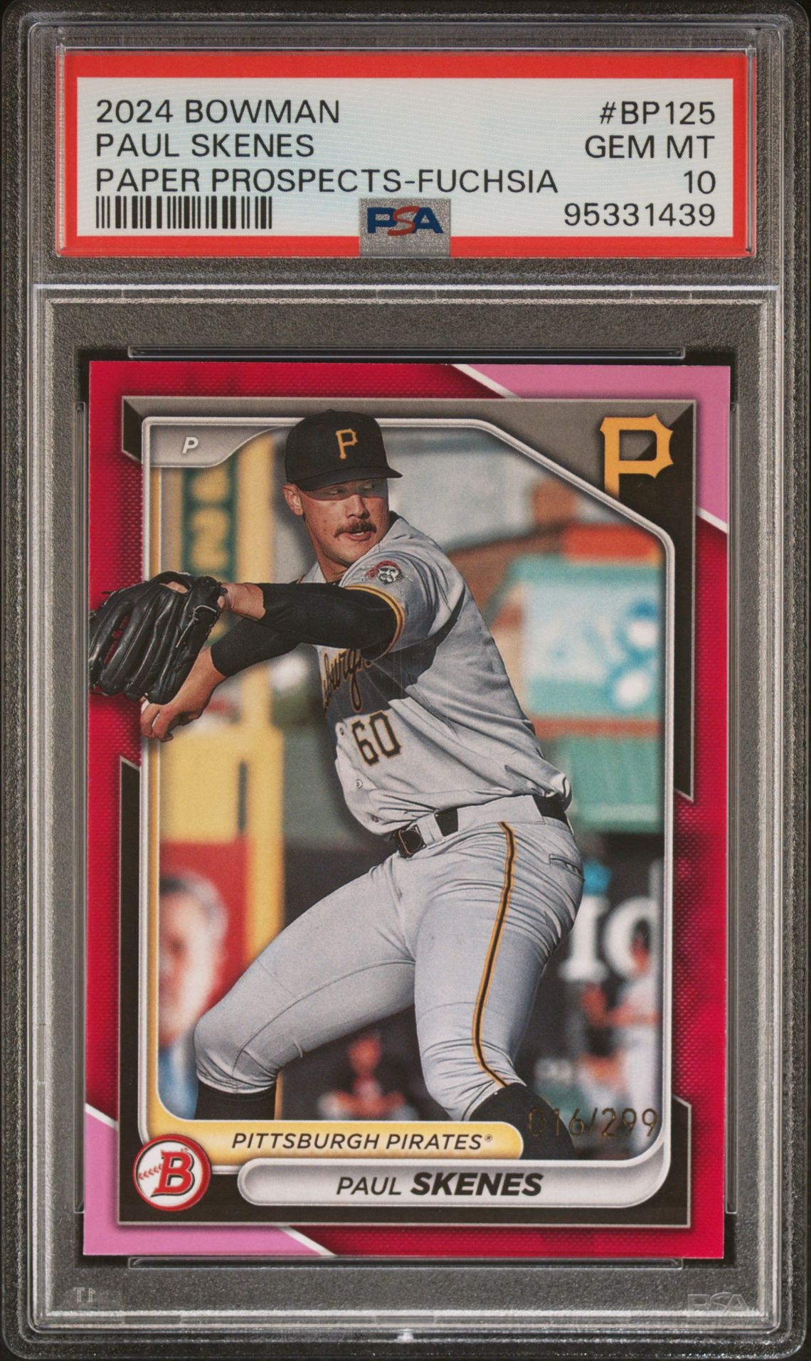 2024 Bowman Paper Prospects Paul Skenes #Bp125 (Paper Prospects-Fuchsia) Gem Mt 10 front