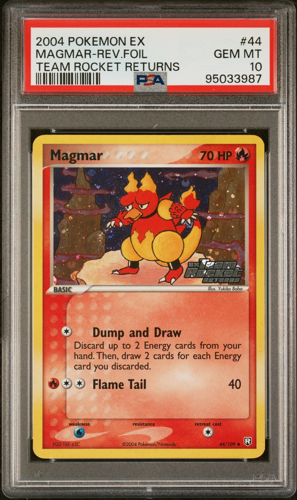 2004 Pokemon POKEMON EX TEAM ROCKET RETURNS #44 Magmar-Rev.Foil front