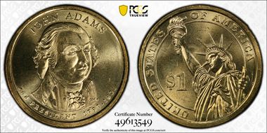 2007-P $1 John Adams Position B MS64