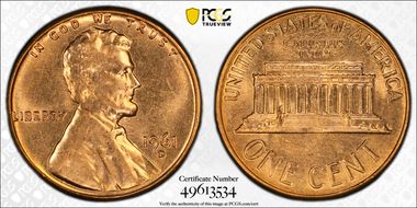 1961-D 1C MS64RD