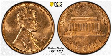 1961-D 1C MS63RD