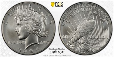 2024 $1 Peace Dollar First Strike MS70