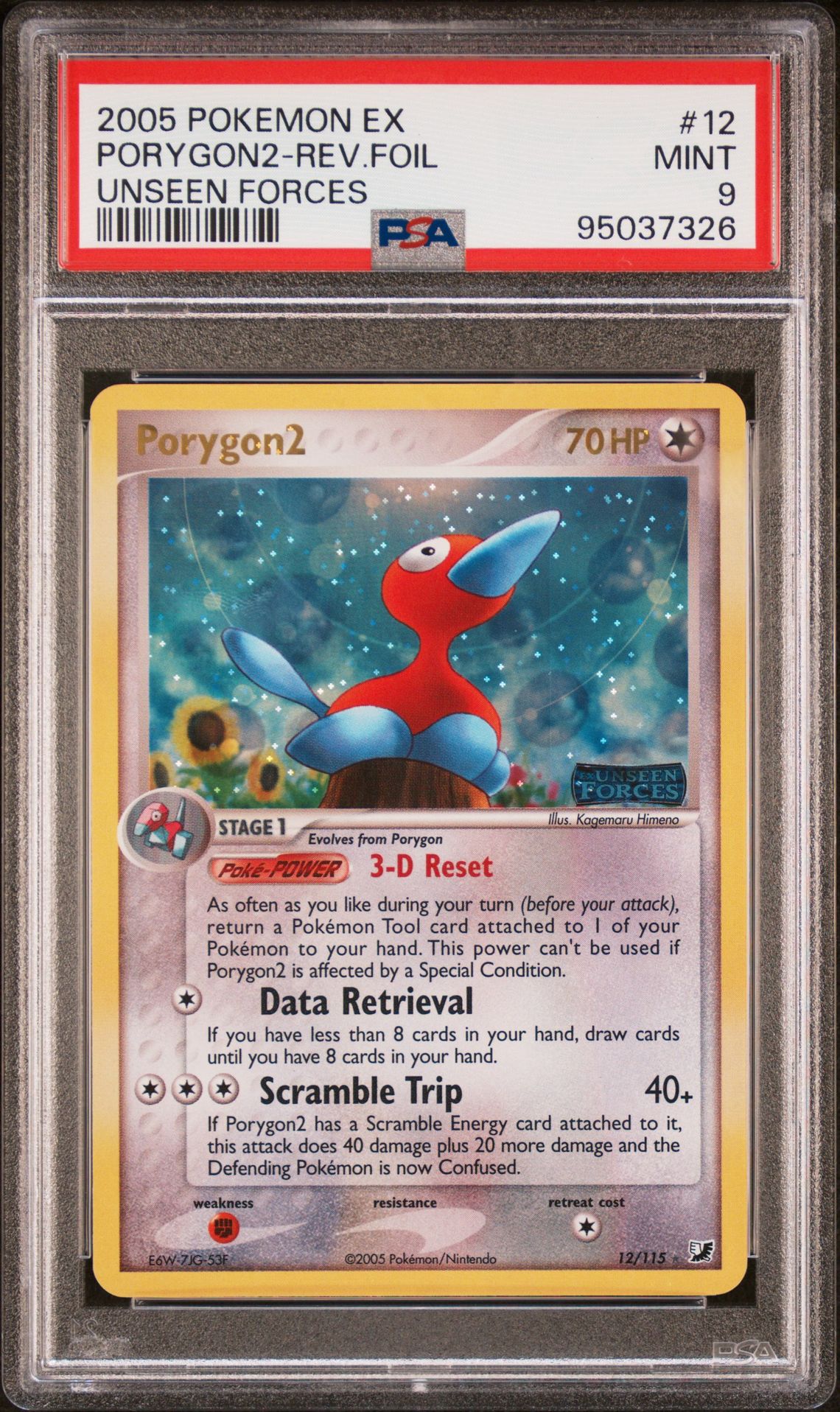 2005 Pokemon POKEMON EX UNSEEN FORCES #12 Porygon2-Rev.Foil front