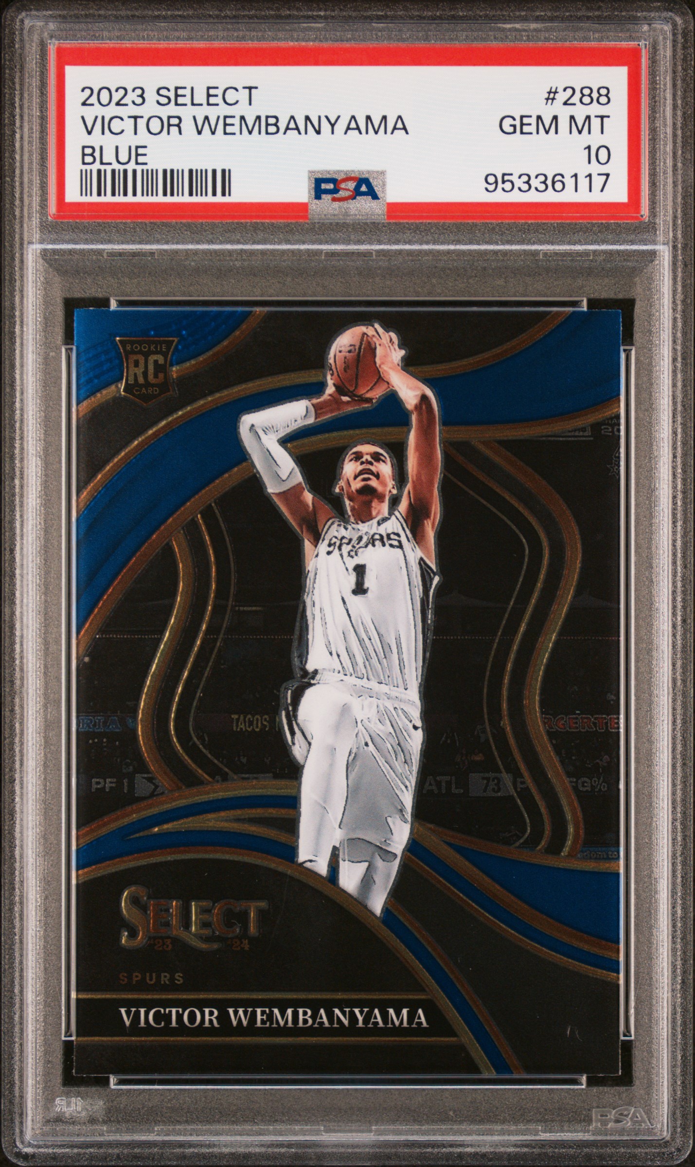 2023 Panini Select Victor Wembanyama #288 (Blue) Gem Mt 10 front