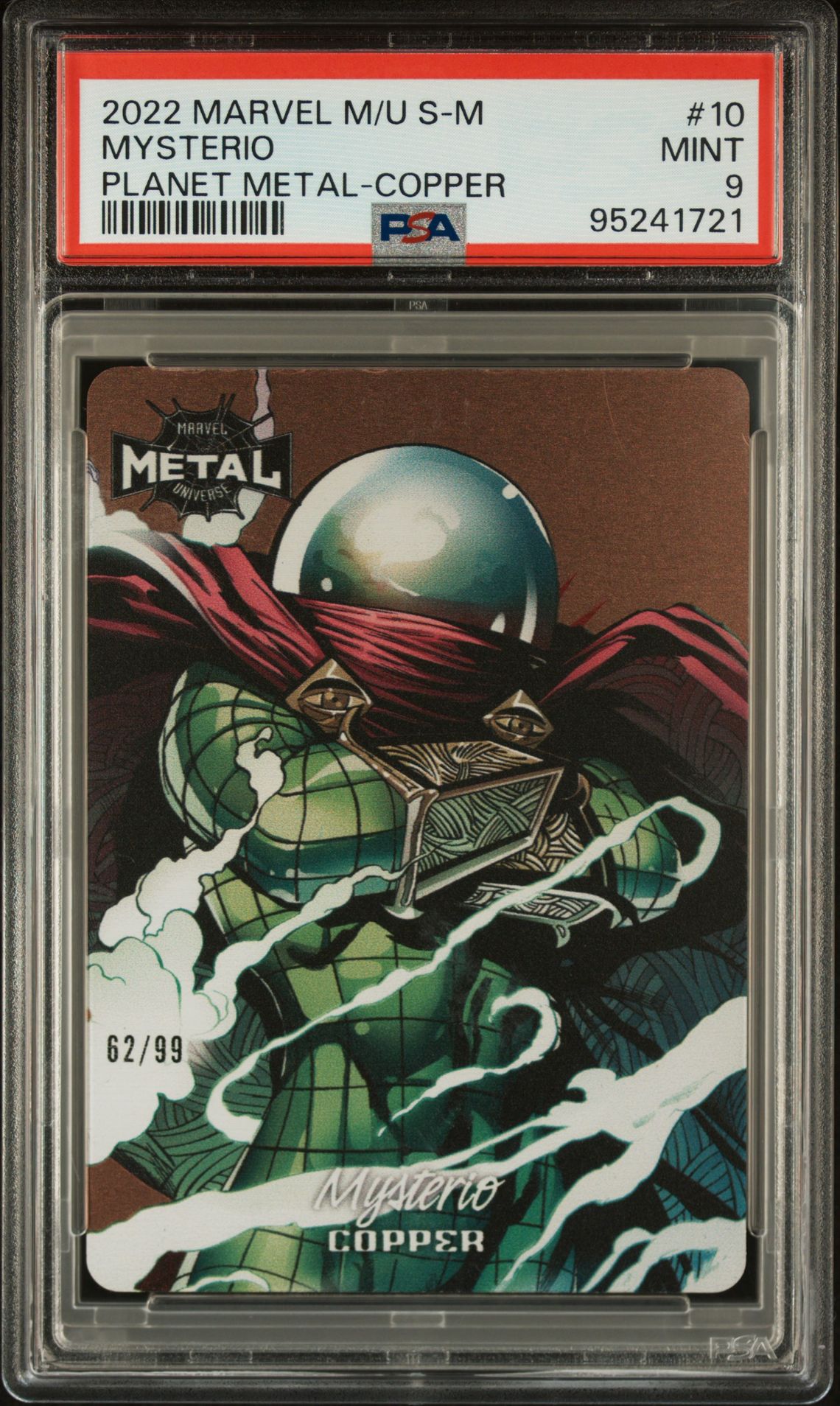 2022 Marvel SKYBOX MARVEL METAL UNIVERSE SPIDER-MAN PLANET METAL COPPER #10 Mysterio front