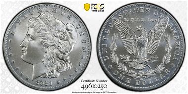 2021-CC Privy $1 Morgan Dollar 100th Anniversary MS70