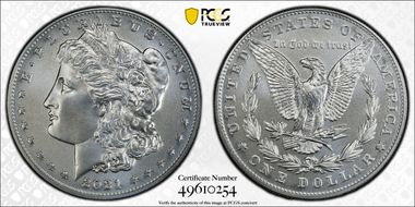 2021 $1 Morgan Dollar 100th Anniversary MS69