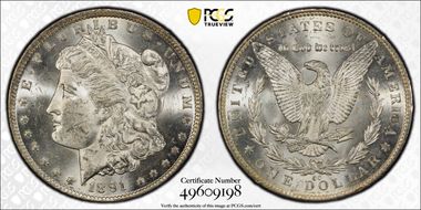 1891-CC $1 MS62+