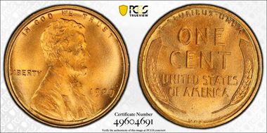 1909 VDB 1C MS67+ RD