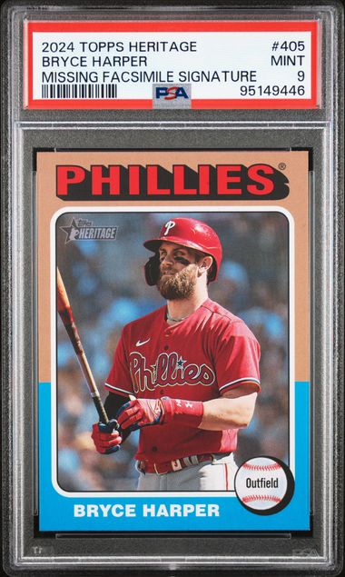 2024 Topps TOPPS HERITAGE MISSING FACSIMILE SIGNATURE #405 Bryce Harper front