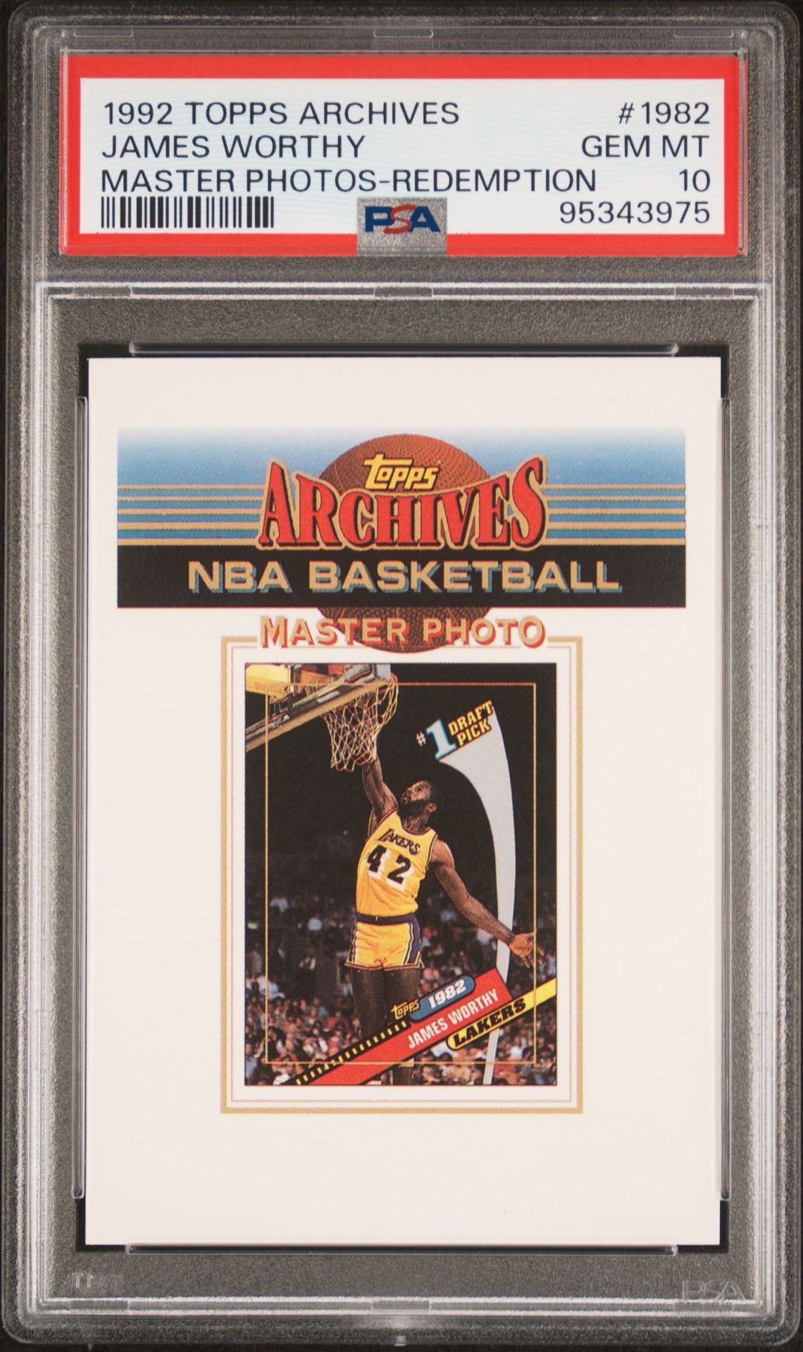 1992 Topps TOPPS ARCHIVES MASTER PHOTOS REDEMPTION #1982 James Worthy front