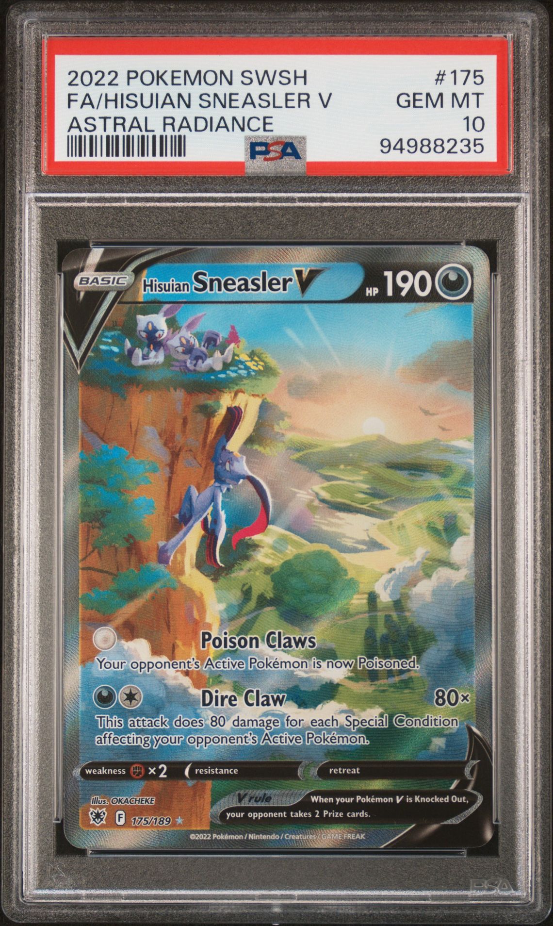 2022 Pokemon #175 Fa/Hisuian Sneasler V front