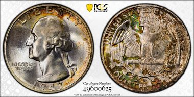 1947-S/S 25C RPM, FS-502 MS67+