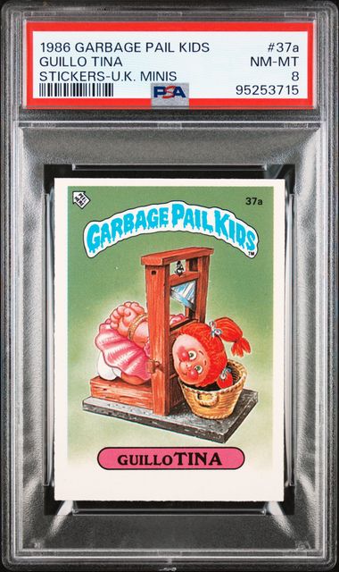 1986 Topps GARBAGE PAIL KIDS STICKERS-U.K. MINIS STICKERS-U.K. MINIS #37A Guillo Tina front
