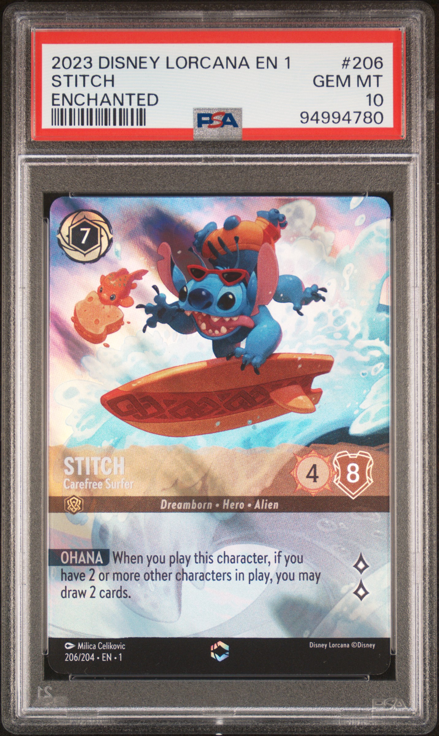 Image of Disney Lorcana The First Chapter Stitch #206 PSA 10