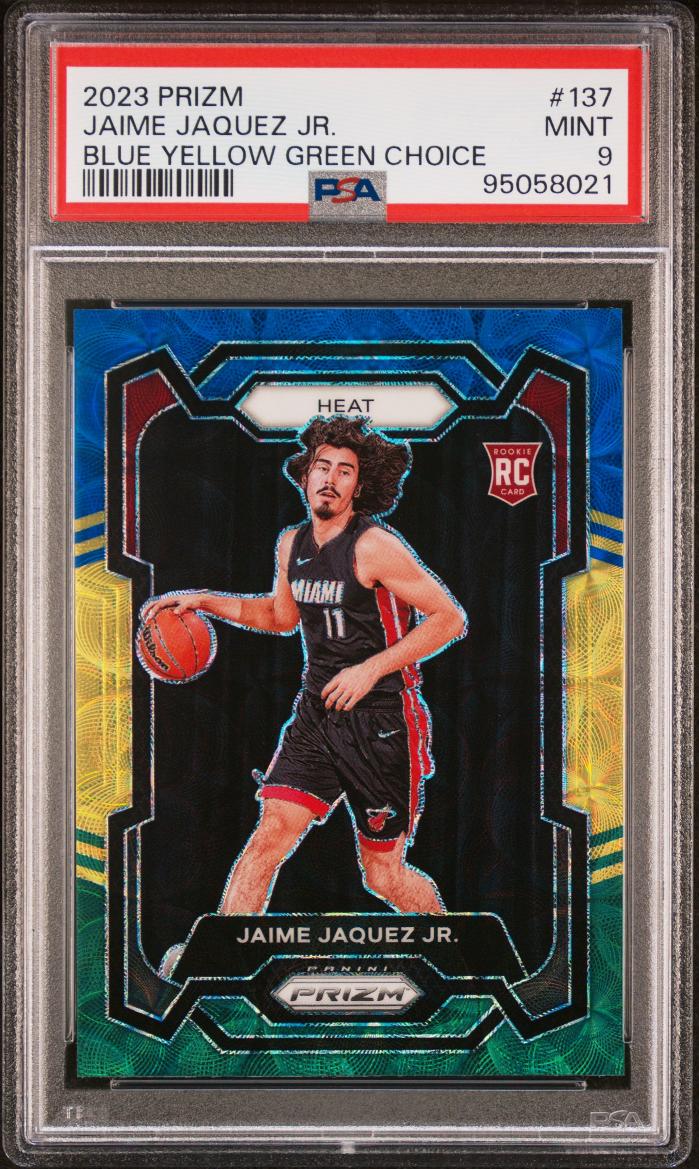 2023 Panini Prizm Jaime Jaquez Jr. #137 (Blue Yellow Green Choice) Mint 9 front