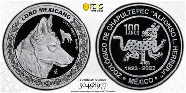 2023-Mo Medal Chapultepec Zoo Ag Lobo Mexicano SP70