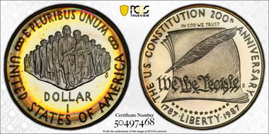 1987-S $1 Constitution PR68DCAM