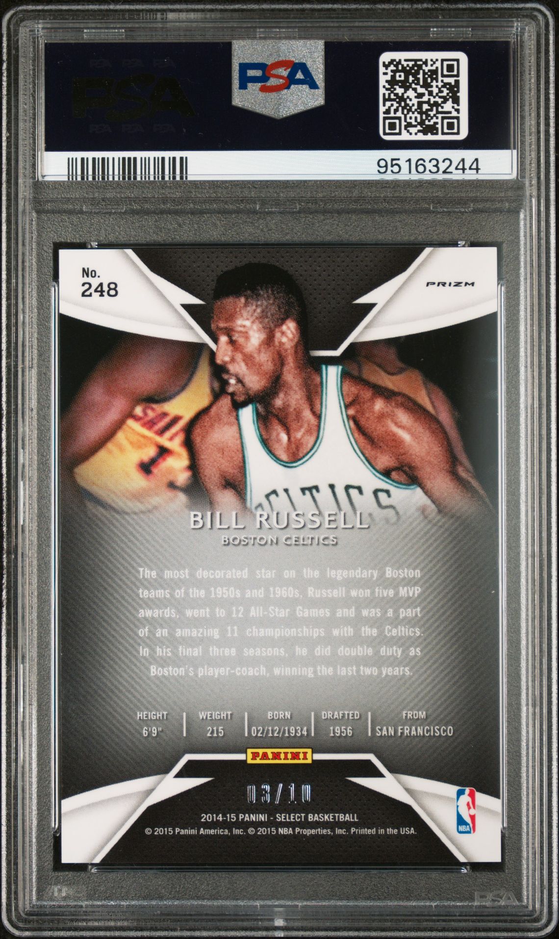 2014 Panini PANINI SELECT Gold #248 Bill Russell front