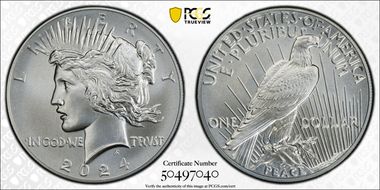 2024 $1 Peace Dollar MS70