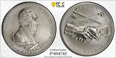 (2020) Medal Andrew Jackson "1829" Silver Matte Finish MS70