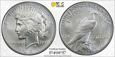 2024 $1 Peace Dollar MS70