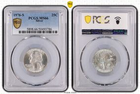 1976-S 25C Silver MS66