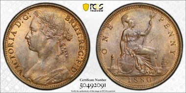 1880 1D S-3954 MS64RB